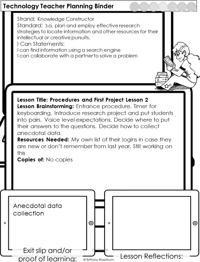 Lesson plan pages